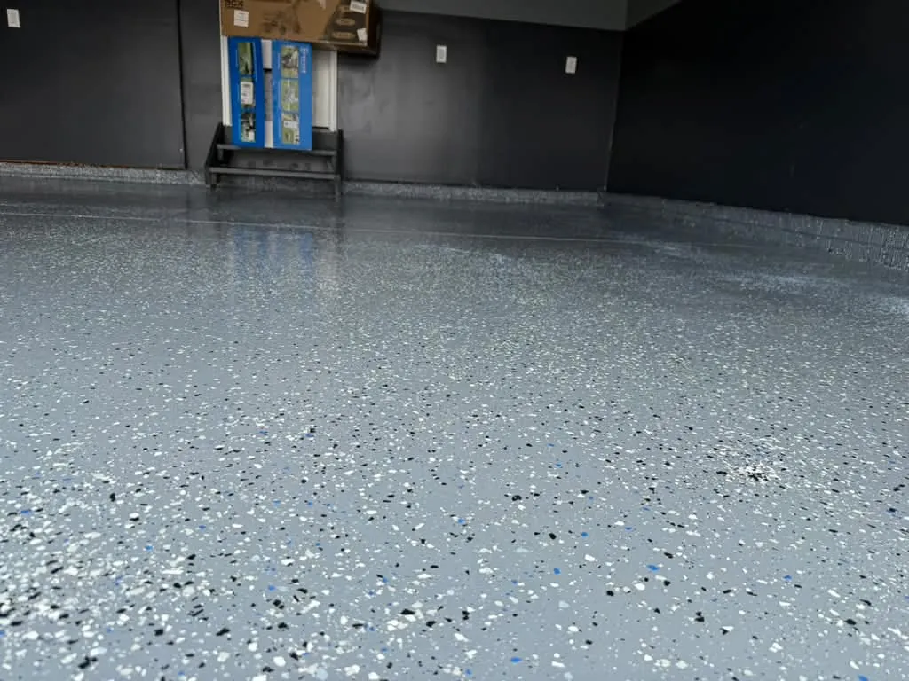 Garage with a new flake epoxy floor